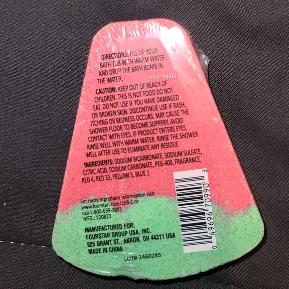 2/$6 B•Pure Watermelon Slice Shaped Scented Bath Bomb - Picture 5 of 5